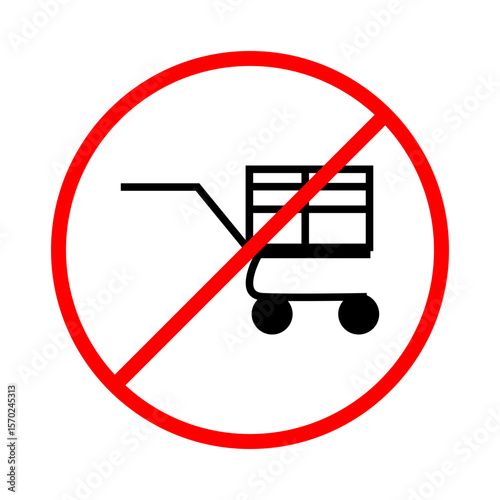 no shopping cart sign icon vector