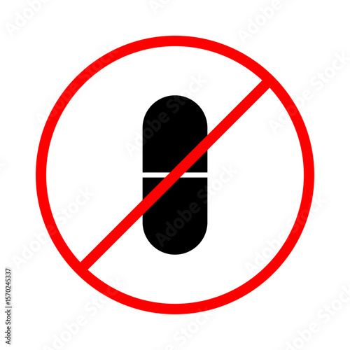 no pill sign vector