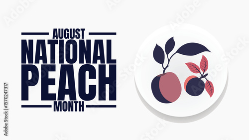 National Peach Month Designs, Juicy Fruit Art and Vector Graphics