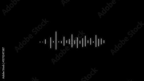 Sound Wave Animated In White Background. White audio waveform spectrum animation, Visualization sound graphic element. audio visualizer screen background. audio spectrum form.black audio.4k