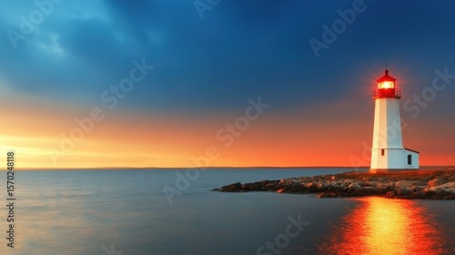 Wallpaper Mural Lighthouse standing by the shore at sunset with dramatic clouds in the sky Torontodigital.ca
