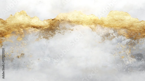 Abstract mountain range, gold and white