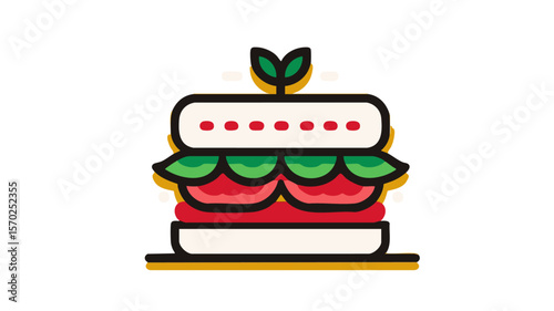Sandwich illustration vector graphic food lunch meal delicious healthy fresh bread tasty design art clip