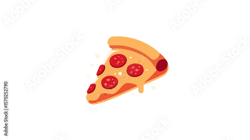 Pizza slice pepperoni illustration vector graphic design food italian cuisine restaurant fast food delicious
