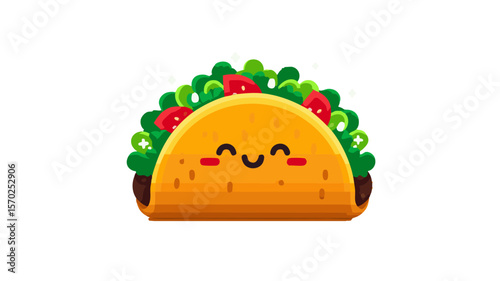 Cute taco illustration vector graphic for mexican food restaurant menu design and food blog illustration