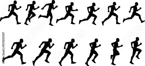 Wallpaper Mural Silhouette Runners: Sequence of Motion, Exercise, and Sport
 Torontodigital.ca