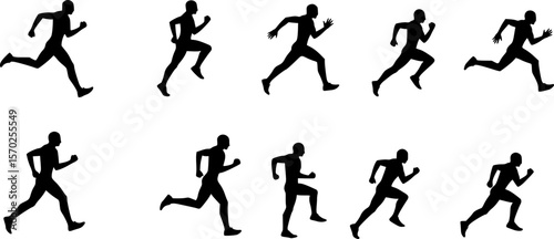 Wallpaper Mural Silhouette Runners: Sequence of Motion, Exercise, and Sport
 Torontodigital.ca