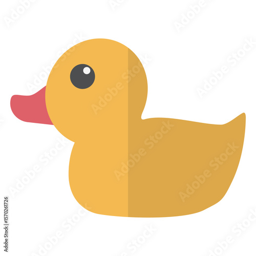 Cute Yellow Rubber Duck Vector Illustration Set