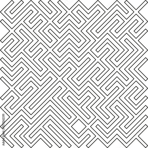 Labyrinth pattern icon. Seamless maze texture. Geometric lines Vector. Monochrome tiling background.
