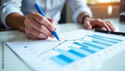 Wallpaper Mural Close-up of businessman's hand writing on a financial document in an office meeting Torontodigital.ca