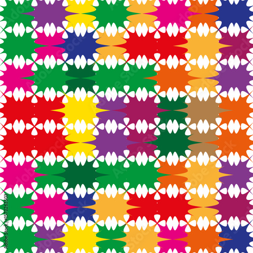 Striped arrow bands. Rainbow pointing rows. Seamless pattern Vector. Festive stripe trail.