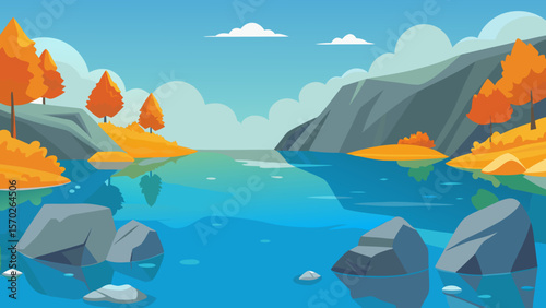 vector illustration of a mountain landscape