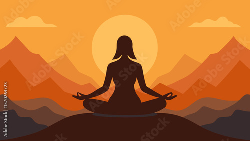 woman meditating in lotus position