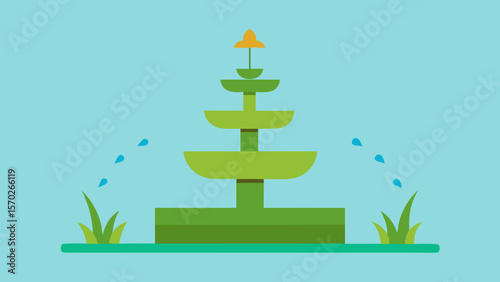 Serene tiered fountain design  A calming water feature illustration