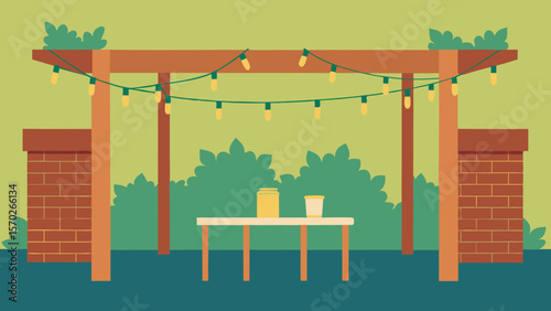 Enchanting Outdoor Patio Design with String Lights and Pergola