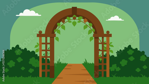Elegant Garden Archway A Pathway to Tranquility and Natural Beauty