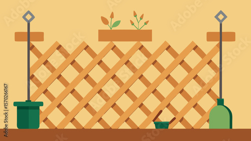 Charming Wooden Trellis Garden Design  Plants, Flowers, and Gardening Tools
