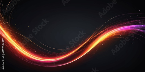 Abstract fractal space with dynamic light waves and colourful swirling energy patterns