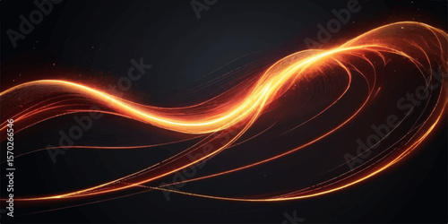 Abstract fiery light background with glowing smoke waves and dynamic energy lines