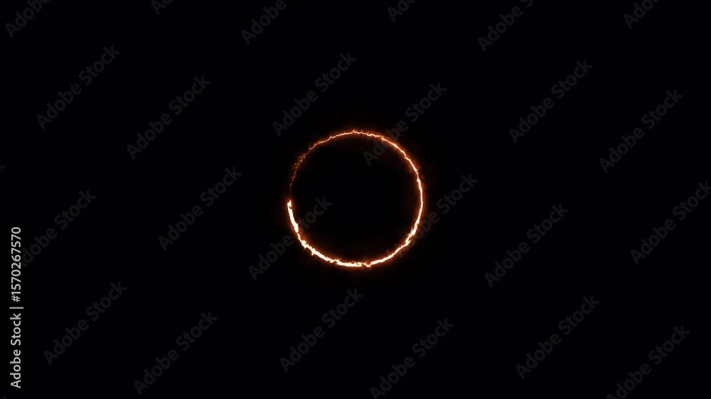 Burning Ring of Fire Animation with Alpha Channel, Seamless Loop, VFX Element