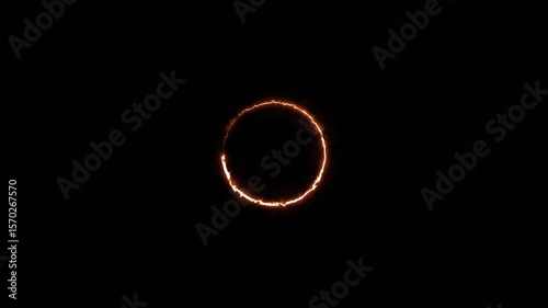 Burning Ring of Fire Animation with Alpha Channel, Seamless Loop, VFX Element