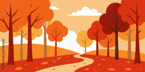 autumn landscape with trees