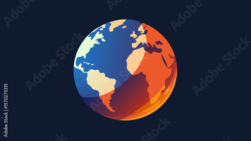 Global Warming A Colorful Illustration of Our Planet's Climate Change