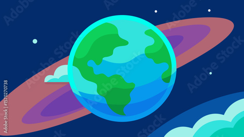 Close-up view of planet Earth from space, illustrating continents like America and Europe, representing global communication and business