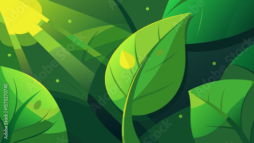 Green seamless pattern with leaves, perfect for an eco-friendly nature design