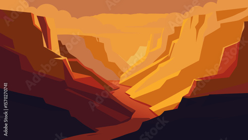 Grand Canyon Arizona sunset landscape with red rocks and vast sky