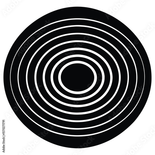 Concentric elliptical shapes on a clean white background