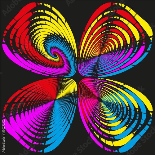 Swirl pattern collection. Geometric spiral vector. Abstract rotation designs. Dynamic whirl graphics.
