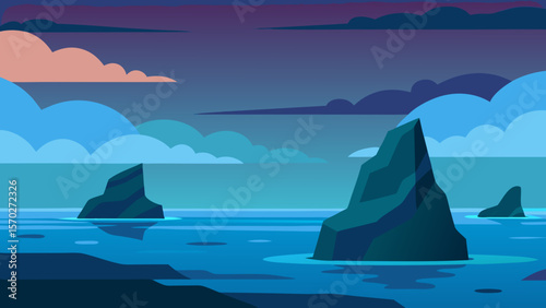 night landscape with a ship