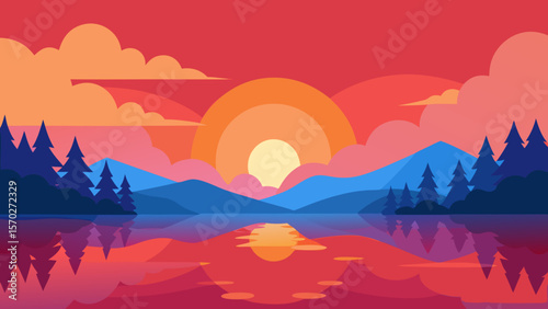 sunset in the mountains