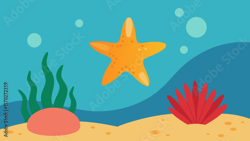 Colorful starfish and vibrant coral dance across the tropical ocean floor, bringing a touch of summer to marine life