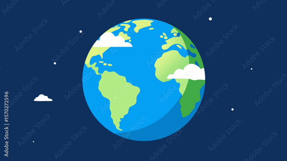 Fototapeta premium Our Planet A Simplified Earth Illustration for Sustainability Concepts