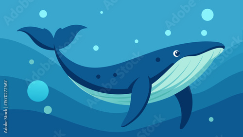Majestic Ocean Whale Underwater World Illustration
