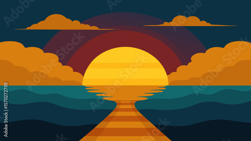 sunset over the sea