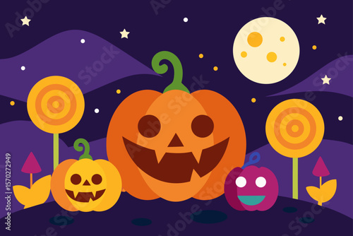 halloween background with pumpkins