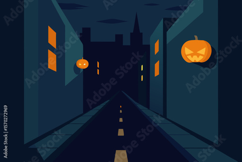 halloween night scene
