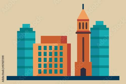 vector illustration of city buildings