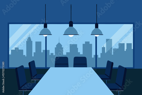 New York City's urban skyline silhouette at night, with towering skyscrapers and architectural designs, creates a stunning downtown cityscape