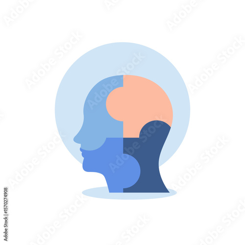 Mental health illustration. mental disorder fight against stress, depression, emotional burnout and other psychological problems. Psychotherapy concept. Vector illustration