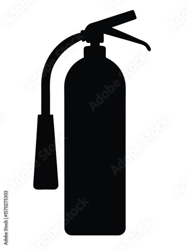 Fire extinguisher silhouette, fire extinguisher black and white, fire extinguisher symbol, fire extinguisher icon vector.
