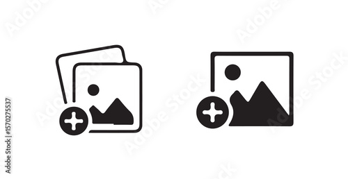 Add Picture icon set vector art, 