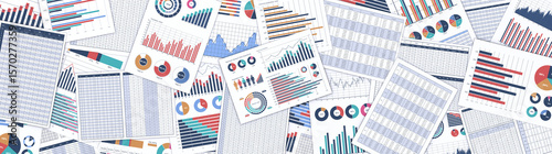 ビジネスデータをプリントした複数の書類