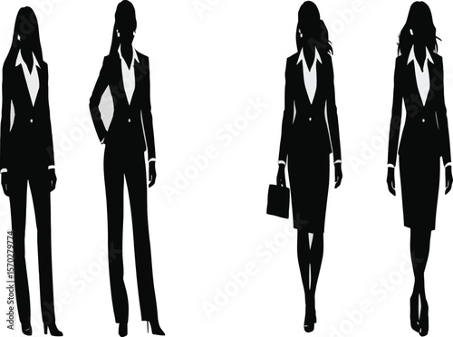 Vector Silhouette of Businessman Standing with Hands in Pockets – Confident Corporate Pose on White Background