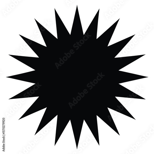 Dynamic spiked burst shape with vibrant gradient edge for advertising