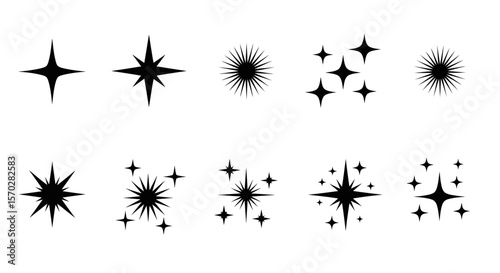 Sparkle and Starburst Vector Icon Set