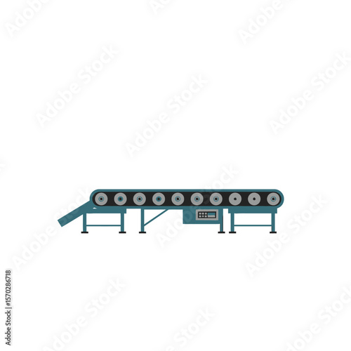 Conveyor belt on a production line, industrial machinery illustration